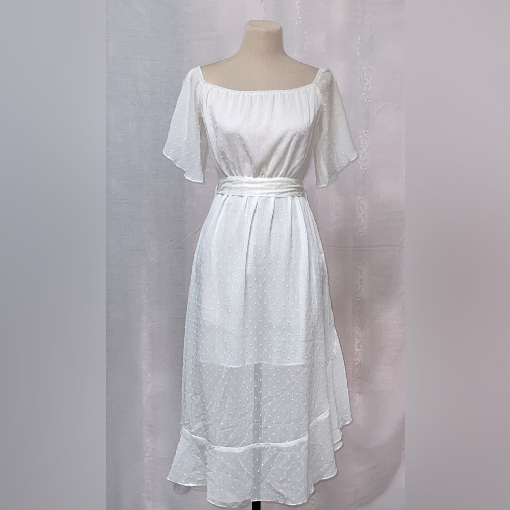 River Island bardot maxi dress in white